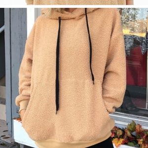 Hooded Faux Shearling Hoodie